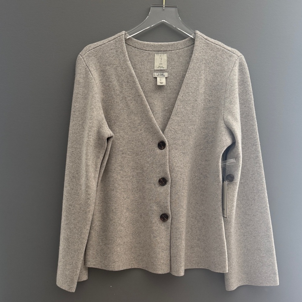 Joie Light Gray Button-Front Women's Knit Cardigan Sweater NWT - Picture 2 of 5